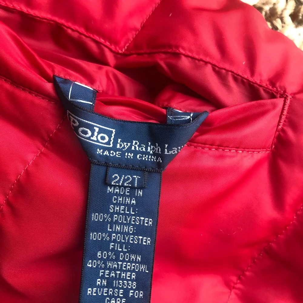 New: Polo Ralph Lauren Reversible Down Puffer Vest. Size 2